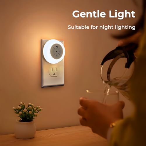 Dawnrise Night Lights Plug Into Wall, Dusk to Dawn Sensor, 2 Pack,12-Color Changing Led Plug in Night Light Dimmable for B...