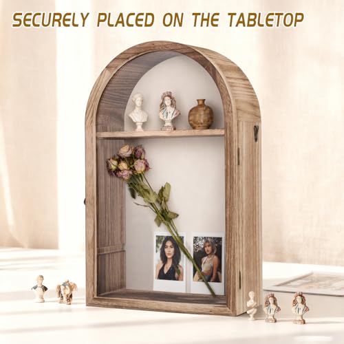 Shadow Box Frame, 10"x16" Shadow Boxes Display Cases with Linen Back and Removable Shelves, Picture Frame Wedding Bouquet ...