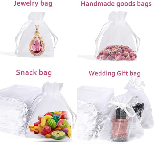 LANXINGYAN Small Organza Bags 3×4 Inches,100 Pcs Small Jewelry Bags Favor Pouches Christmas Candy Wedding Birthday Party (...