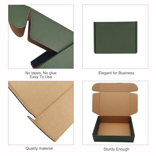 25 Pack Corrugated Packaging Box Mailers Shipping, Green Recyclable Cardboard Small Gift Mailer Boxes for Shipping Packagi...