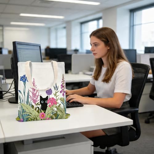 AiHeart Aesthetic Canvas Tote Bag for Women,Tote Bag with Inner Pocket,Pouch Bags for Women,Reusable Shopping Bags