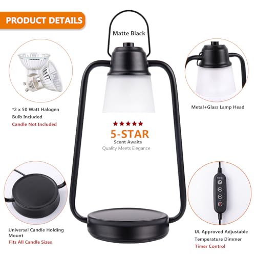 MAOYUE Candle Warmer Lamp with Timer Dimmer - Mothers Day Gifts for Women, Electric Wax Melt Warmer Lamp for Jar Candles, ...