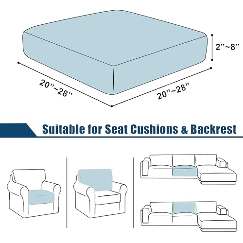 TOPYUMH 100% Waterproof Couch Cushion Covers Chair Seat Cover, Stretch Sofa Cushion Covers for Sectional Sofa, Reversible ...