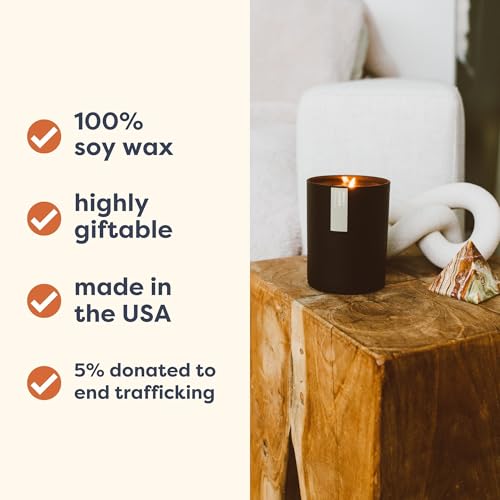 Calyan Wax Co. Aspen & Fog Scented Candle - 75 Hour Burn - Luxury Non Toxic Soy Wax Candles - Long Lasting Black Tumbler J...