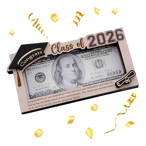 Graduation Gifts 2026 Money Holder, Wooden Graduation Money Cash Envelope Box for Class of 2026 Senior College University ...