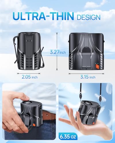 DeeKom Portable Personal Waist Fan& Neck Fan, 14000RPM Brushless Motor, 40H Runtime Rechargeable, 6-Speed Quiet Operation,...