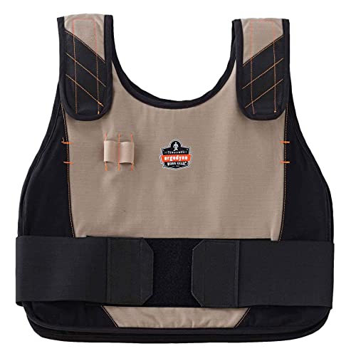 Ergodyne unisex adult Premium Phase Change - Packs FR Cooling Ice Vest, Khaki, Large-X-Large US