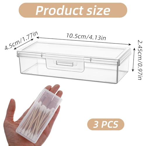 Matwsec 3PCS Floss Pick Holder Cotton Swab Holder Cotton Pad Holders Dental Floss Holders with Lid for Travel Cottons Buds...