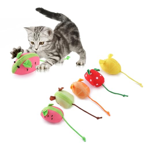 Haourlife Catnip Cat Mice Toys Interactive Mouse Cat Toy for Indoor Adult Cats Kitten Kitty Baby Cat Chew Exercise Toy Fru...