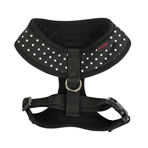 Puppia Dotty Dog Harness Over-the-Head No Pull No Choke Walking Training Adjustable for Small & Medium Dog, X-Small, Black