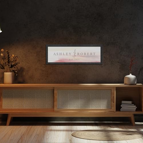 Personalized Sign for Couples, Family Sign w/Names and Date, Customized Wooden Sign for Wedding, Valentines Day Gifts for ...
