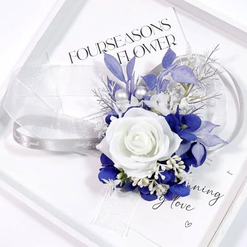 MAFELOE Wrist Corsage and Boutonniere Set for Prom Homecoming Wedding Party Celebration Artificial Flowers Accessories Sui...