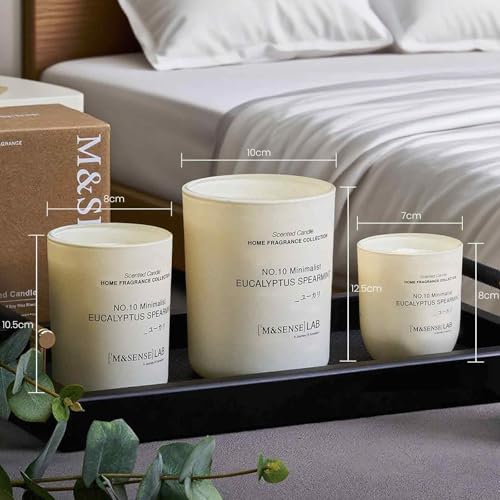 M&SENSE Natural Soy Large Candle| Vanilla Sandalwood | 16.6 oz, 95H Burn | Mini Spring Scented Candles for Relaxation, Val...