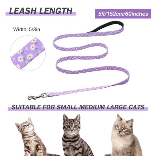 Hikiko Cat Harness and Leash Set Escape Proof Adjustable Walking Travel Cute Girl Kitten Harness for Small Medium Large Ca...