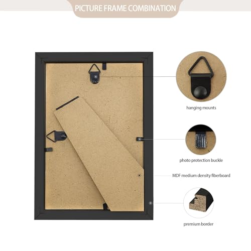 WHEATHUSK 4x6 Picture Frame Bulk Set of 48 Black Photo Frames Display 4x6 Photos Gallery Wall Photo Frames Simple Wooden M...