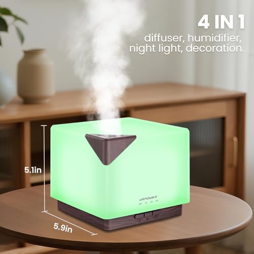 URPOWER 700ML Aromatherapy Essential Oil Diffuser, 700ml Large Ultrasonic Scent Diffusers Humidifier with Adjustable Mist ...