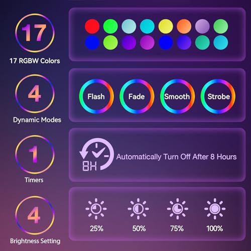 Lazzgan 17 Color Changing LED Liquid Motion Lamp: 16 inches Night Lights with Remote Control, Home Decoration Mood Lightin...