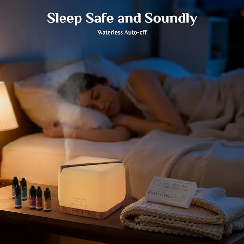 ASAKUKI Essential Oil Diffuser for Home, Large 700 ml Aromatherapy Humidifier with Top 6 Essential Oil Sets, Automatic Shu...