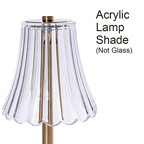 HEQET Cordless Table Lamps for Home,Table,Dining Room, Gold Rechargeable Lamps, USB Charge 12'' Tall LED Brass Portable Ou...