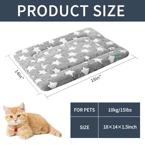 Fogkiss Dog Bed Mat, Reversible Crate Pad & Cute Dog Bed - Machine Washable Kennel Mat with Ultra Soft for Small Dogs & Cats