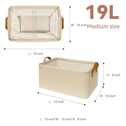 SNWDN 6 Pack Closet Cloth Storage Bins for Shelves, Medium Storage Baskets for Shelves, Fabric Bins for Closet organizatio...