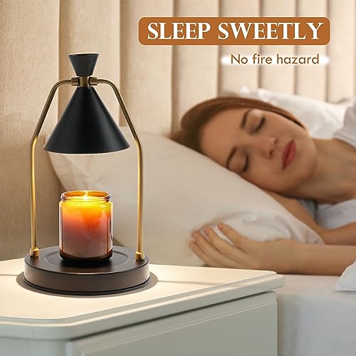 MIGHTY T Candle Warmer Lamp with Timer & Dimmer – Flameless Candle Lamp for Jar Candles – Adjustable Brightness – Safe Hom...