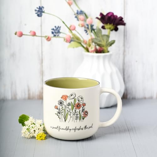 Christian Art Gifts Large Ceramic Coffee & Tea Mug for Women & Friends: Sweet Friendship - Proverbs 27:9 Scripture, Cute M...