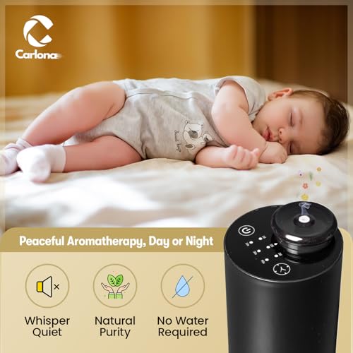 CARNOLA Waterless Essential Oil Diffuser for Car & Home with 3x10ml Oils, Portable Aromatherapy Device, USB-C Rechargeabl...