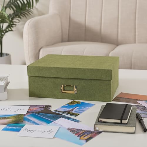 Soul & Lane Photo Storage Box with 16 Inner Cases for 4" x 6" Pictures, Picture Storage Box with Dividers and Label Holde...