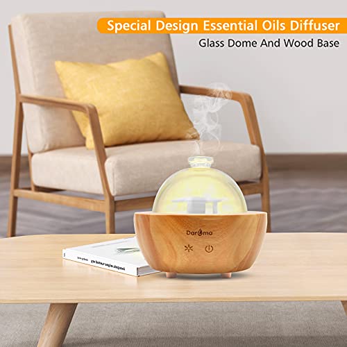 2025 Upgraded Remote Handmade Glass & Real Wood Essential Oil Diffuser, Aromatherapy Diffuser, 200ml Aroma Humidifier, Coo...
