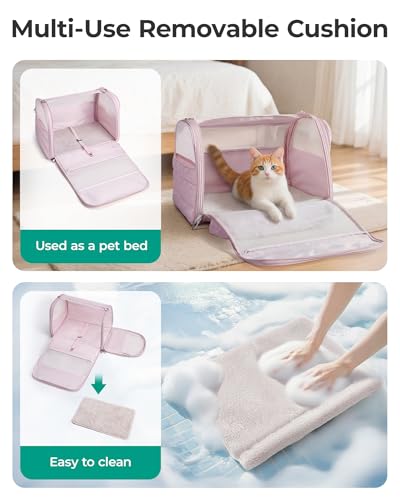 BAGSMART Cat Carrier: Soft-Sided Pet Carrier for Small Medium Cats Dogs Puppy Quilted Collapsible Puffy Travel Bag Up to 2...
