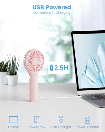 Edvision Portable Mini Fan - Powerful Personal Handheld Fan with 3 Speeds, Cute and Small, USB Rechargeable for Travel/Las...