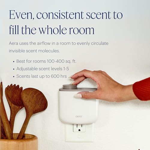 AERA Mini Waterless Plug-in Essential Oil Diffuser for Rooms 100–400 Sq Ft – Smart Aromatherapy Machine with App & Alexa C...