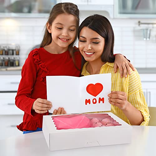 Tcoivs 30-Pack Bakery Boxes with Window, 12" x 8" x 2.5", Cookie Boxes, Auto-Popup Treat Boxes for Pies, Muffins, Donuts a...
