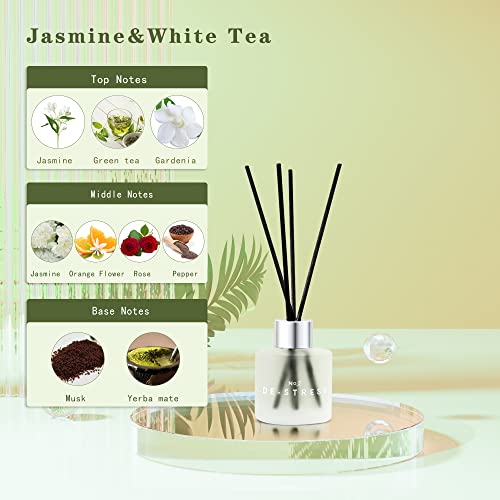3 Pack Fragrance Reed Diffuser, 50ML Lavender Jasmine Lemongrass Aromatherapy Diffuser Set with 12 Black Fiber Sticks,Air ...