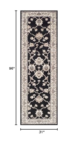 Superior Elegant Kingfield Collection Area Rug, 8mm Pile Height with Jute Backing, Classic Bordered Rug Design, Anti-Stati...