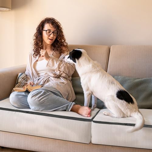 HFYZZ 4 Pcs Plastic Sofa Seat Cushion Covers - Clear PVC Waterproof Couch Slipcover Against Cat Dog Clawing Scratching, 28...