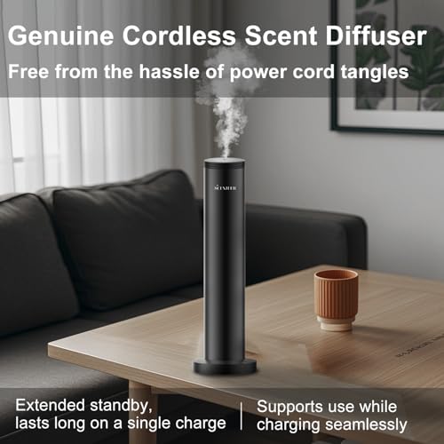 Wireless Hotel Scent Diffuser-Cordless Rechargeable Diffuser for Whole House- Scent Air Machine for Home -App Bluetooth Co...