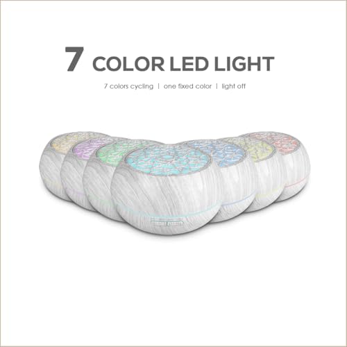 550ml Large Capacity Essential Oil Diffuser 6 Essentil Oil Set Aromatherapy Ultrasonic Air Humidifier with Timer and 7 Col...