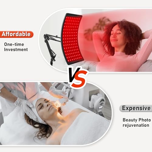 Red Light Therapy for Face and Body, Red Infrared Light Therapy Lamp with Stand Led 660nm Red Light-Therapy& 850nm Infrare...
