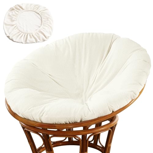 Wibeelee Papasan Chair Cushion Cover, 55" x 55" Soft Plush Fleece Slipcover Only, Removable & Machine Washable with Adjust...