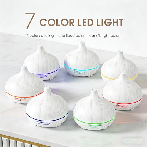 550ml Large Capacity Essential Oil Diffuser with 6 Aromatherapy Oils,Humidifier for Home Decor,Diffuser with Remote Contro...