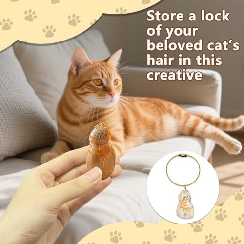 floofelove 6PCS Cat Fur Keepsake Storage Bottle - Pet Memorial Gifts for Cats Transparent Cat Hair Keychain Collection Dog...