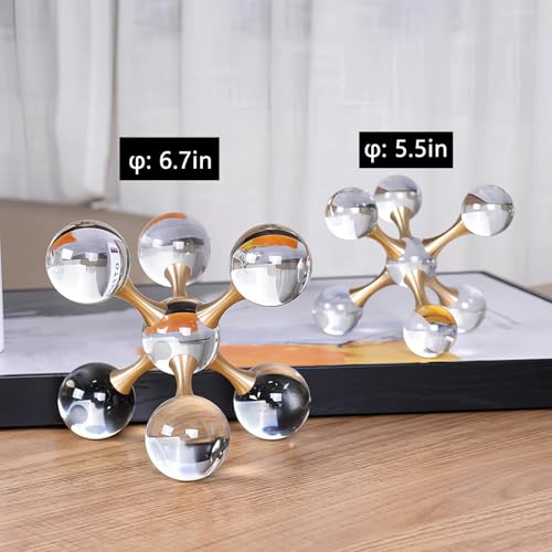 6.7 inch Transparent Golden Crystal Ball, Living Room Decor, Gold Modern Western House Decor Aesthetic, Home Decor Living ...