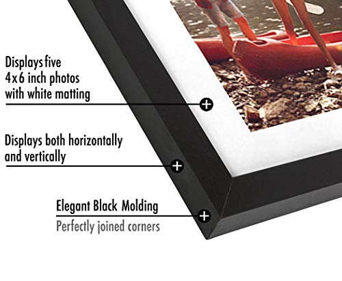 Americanflat 4x6 Collage Picture Frame with Shatter-Resistant Glass - Fits Five 4x6 Photos or Use as One 8x24 Picture Fram...