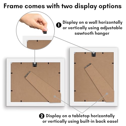 Americanflat 8x10 Picture Frame with Shatter-Resistant Glass - Signature Collection - Gallery-Style Frames Made of Enginee...