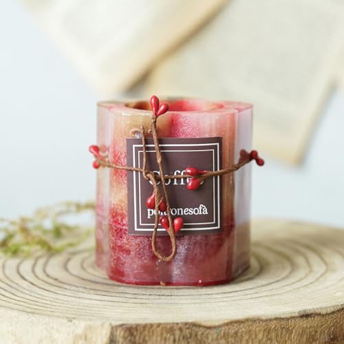 Flower Shaped Aroma Candle,250G Village Style Gradient Color Soy Wax Scented Candle for Table Photo Prop Birthday,Prefect ...