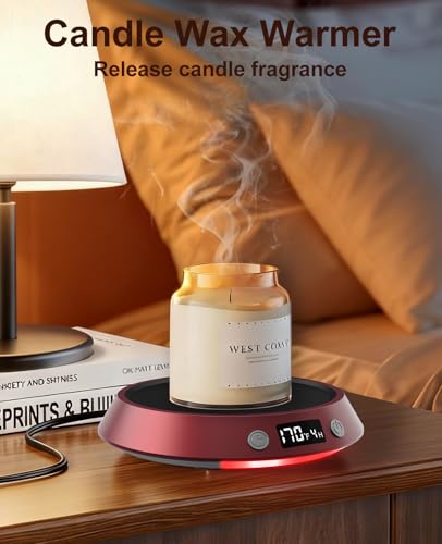 Kepwam Coffee Mug Warmer - 50W Electric Coffee Warmer for Desk 3 Temp Settings & 2-9 Timer Smart Cup Warmer for Desk Candl...