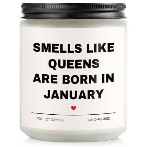 Aremdys Birthday Gifts for Women, January Candle for Queens are Born in January, 20th 30th 40th 50th Happy Bday Gifts Idea...