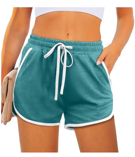 Aloodor Womens Athletic Shorts Running Dolphin Shorts with Pockets and Drawstring